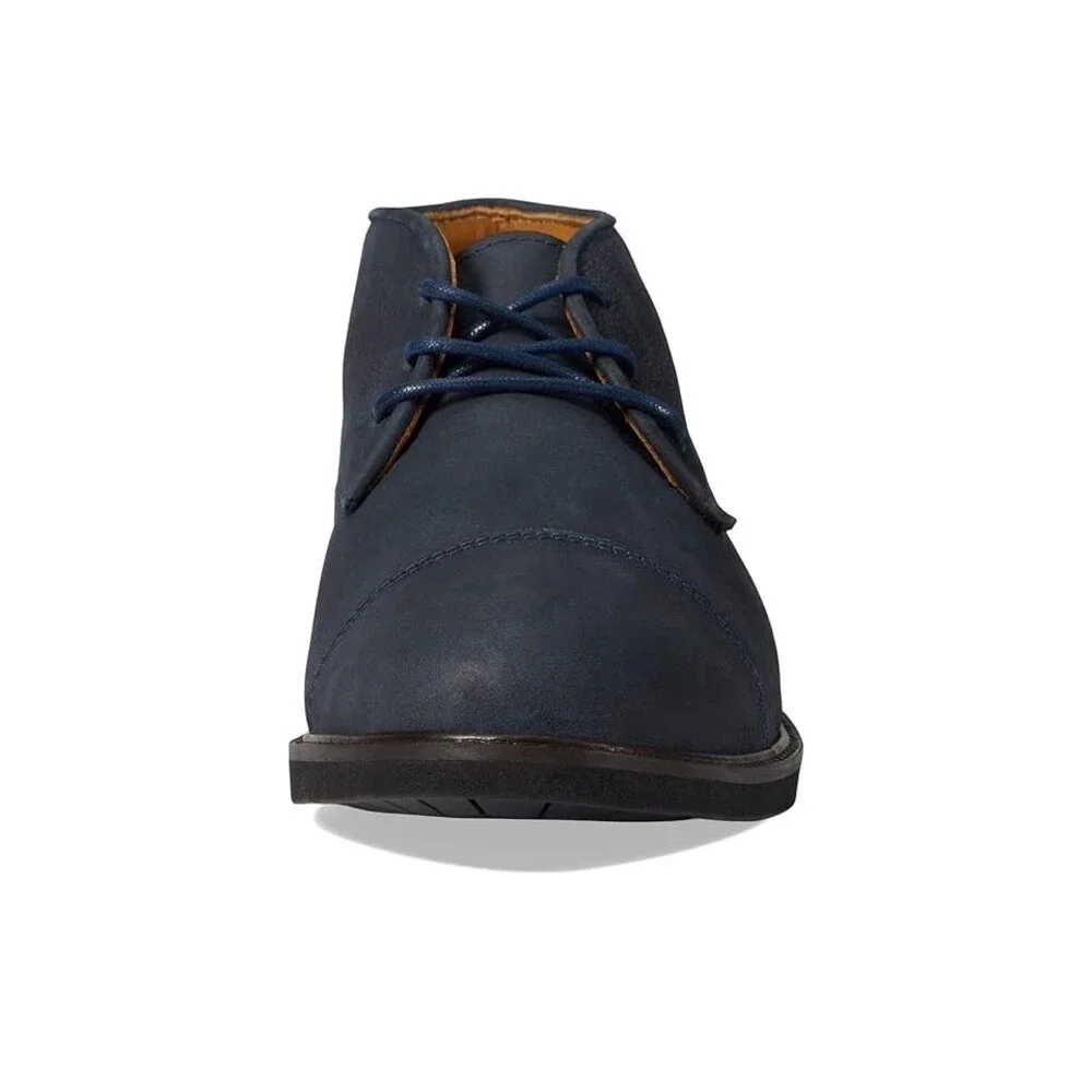 Marc Joseph New York Lenox Ave Boots Mens 8 Navy Leather Cap Toe Chukka JOBB1212